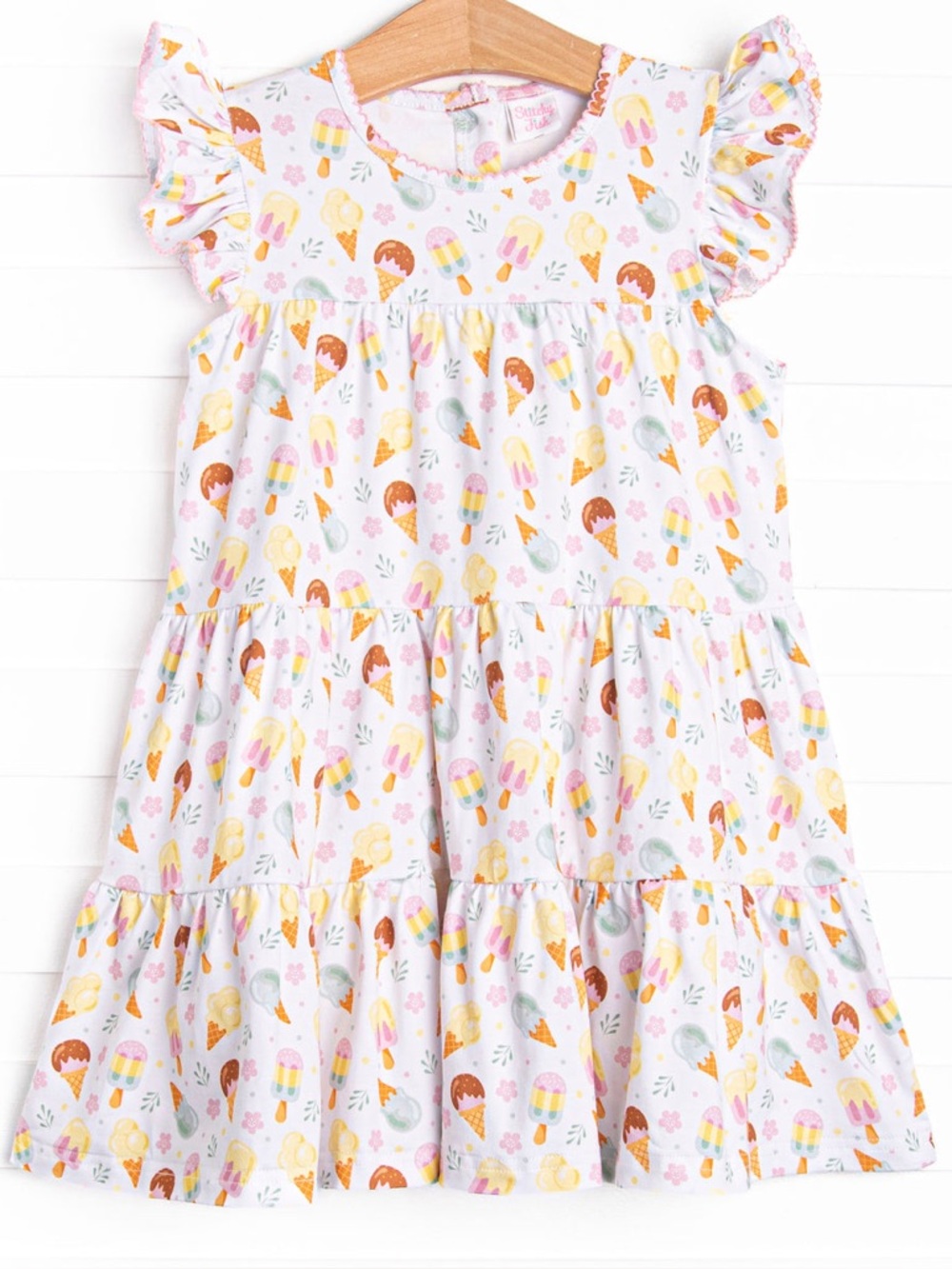 Stitchy Fish Ice Cream Dreams Tiered Dress Size 2T New